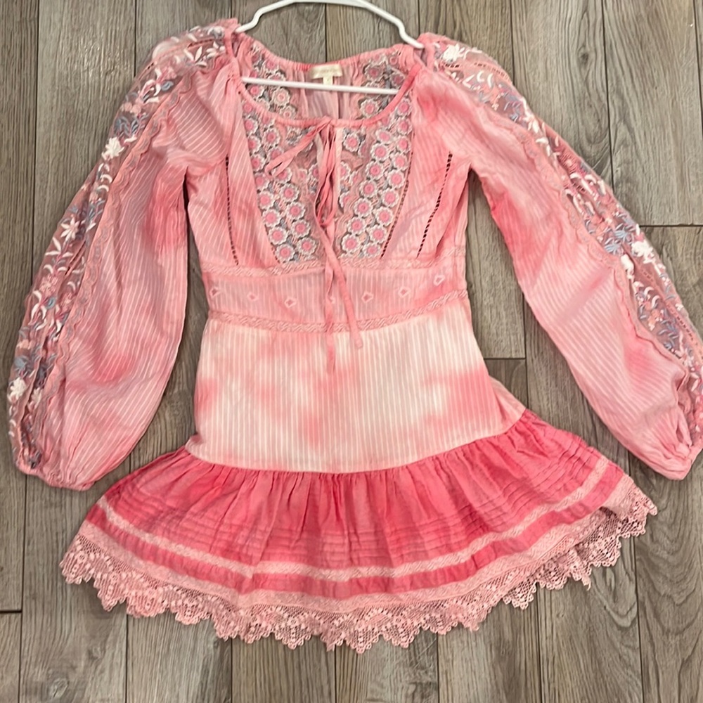 Hot pink Loveshackfancy short dress